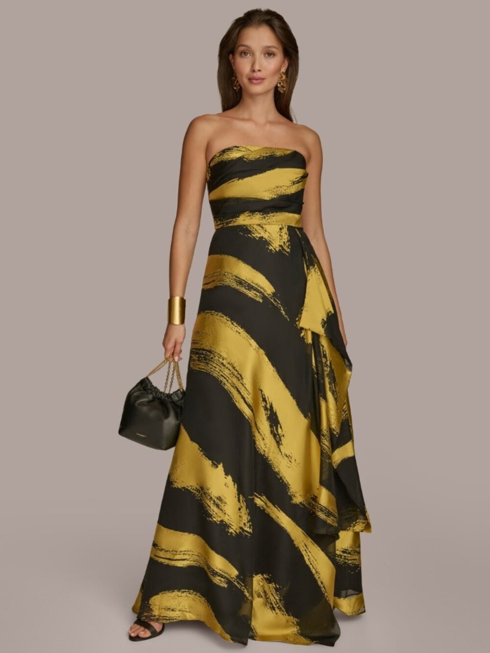 Donna Karan New York Strapless Ruffle-Front Gown Size 4